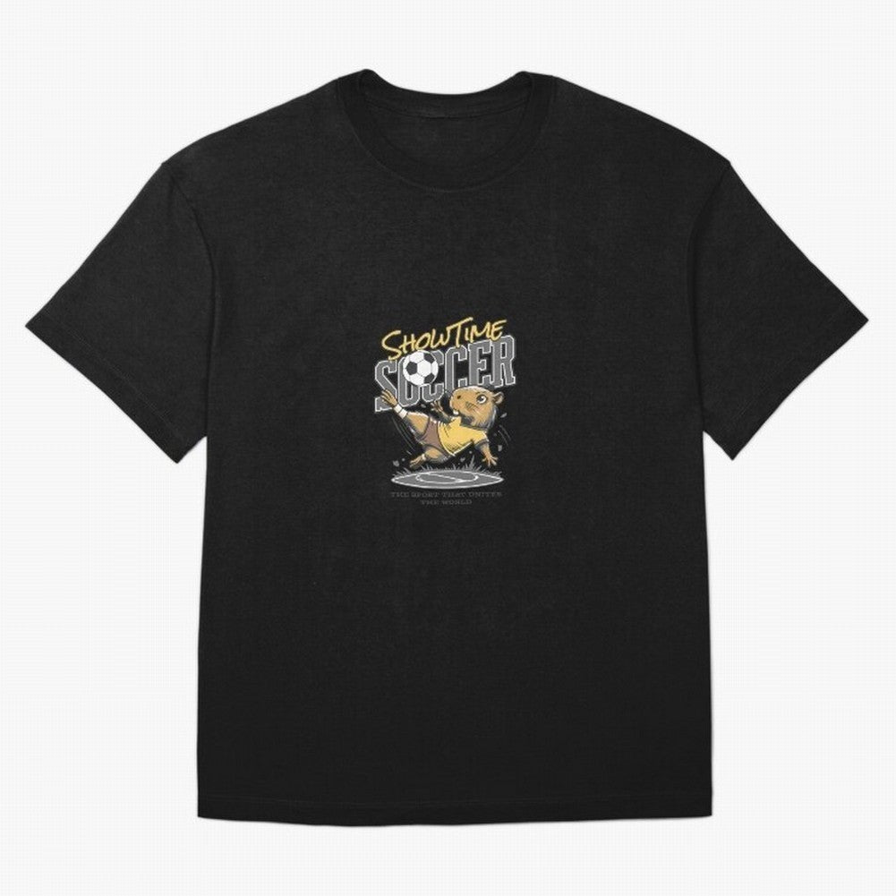 Capybara Playing Soccer Football Gray Vibes Oversized T-Shirt Relive the Noise and Pride of the FIFA World Cup 2026 USA Canada Mexico Journey through Neymar Highlights, England Pride, Match Day Excitement, Supporter Culture, Golden Goals and Global