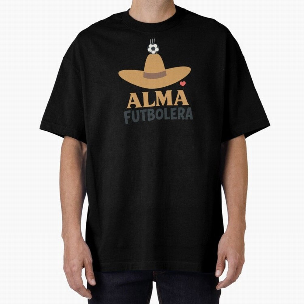 Alma Futbolera Oversized T-Shirt Support Your Favorite Stars during FIFA World Cup 2026 Group Stage for Fans of Messi and Cristiano Ronaldo and Argentina, Bringing Championship Spirit, Famous Goals, Roaring Crowds and International Football Unity;