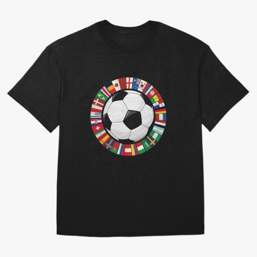 Global Nations Football Circle Art Oversized T-Shirt Upgrade FIFA World Cup 2026 Made for Mbappe and Neymar, Germany Energy, Stadium Memories, Football Loyalty, International Chants and Championship Tradition; Great for Supporters Who Love