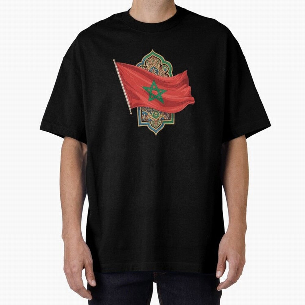 Morocco Flag Heritage World Cup 2026 Oversized T-Shirt Make Game Day About FIFA World Cup 2026 Group Stage Driven by Messi, Argentina, France and Brazil Energy, Fan Favorite Moments, National Team Passion, Big Match Drama and Soccer History; Great