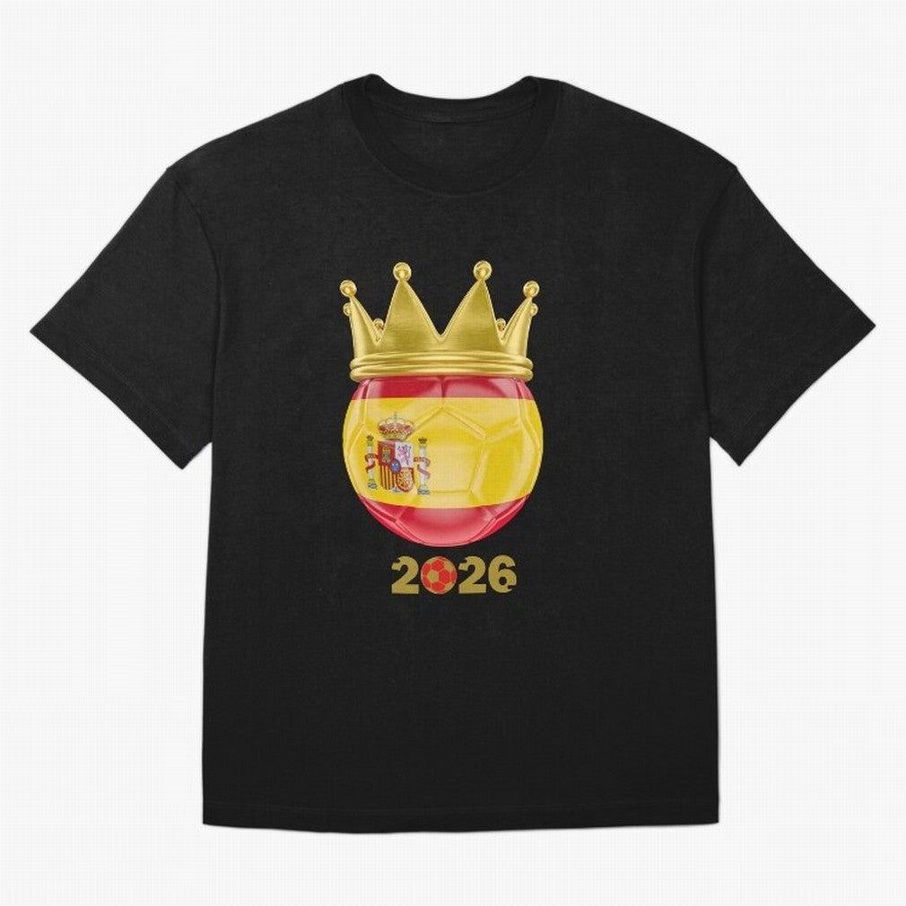 Spain Football Champion Crown 2026 Oversized T-Shirt Celebrate Rivalries and Pride in the FIFA World Cup 2026 Group Stage Journey through Cristiano Ronaldo Highlights, France Pride, Supporter Pride, Iconic Celebrations, Legendary Names and Global