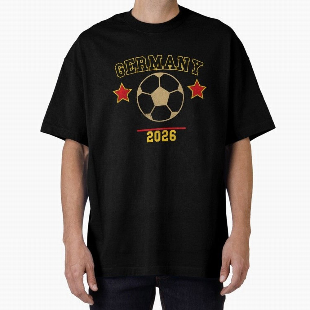 Germany 2026 ¡ª Vintage Soccer Tee Oversized T-Shirt Make Your Look Match FIFA World Cup 2026 Group Stage Spirit, Connected to Argentina, Messi, CR7 and Mbappe, Goal Celebration Energy, Supporter Heritage, Football Icons and Worldwide Tournament