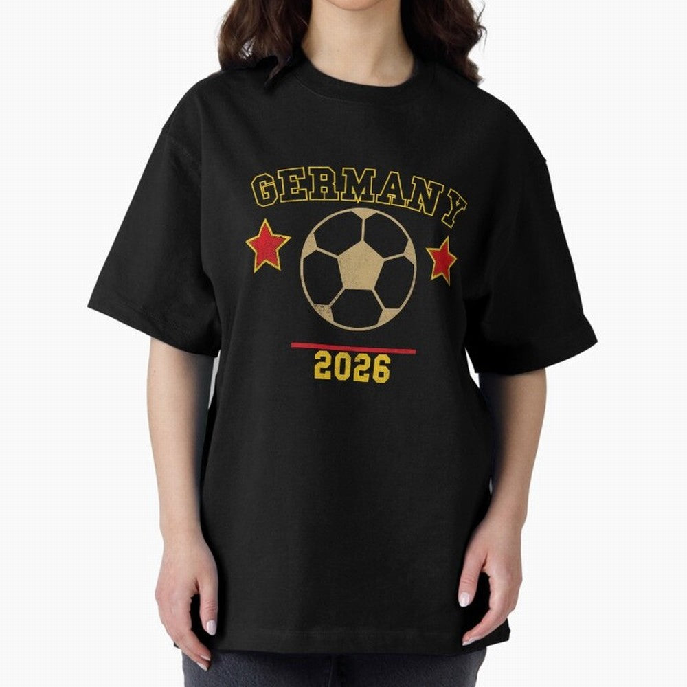 Germany 2026 ¡ª Vintage Soccer Tee Oversized T-Shirt Make Your Look Match FIFA World Cup 2026 Group Stage Spirit, Connected to Argentina, Messi, CR7 and Mbappe, Goal Celebration Energy, Supporter Heritage, Football Icons and Worldwide Tournament