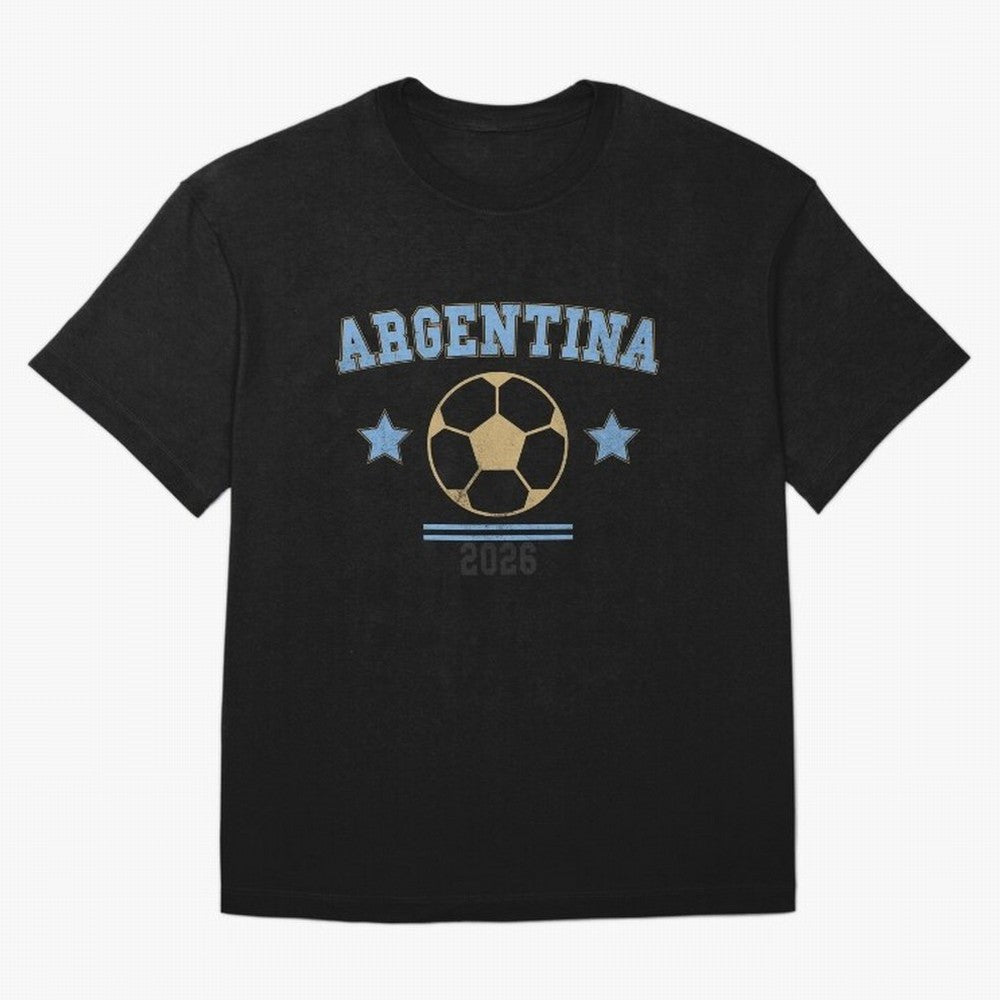 Argentina 2026 ¡ª Vintage Soccer Tee Oversized T-Shirt Show Match Day Excitement for FIFA World Cup 2026 USA Canada Mexico Spirit, Centered on Netherlands, Haaland, Stadium Memories, Football Loyalty, International Chants and Championship