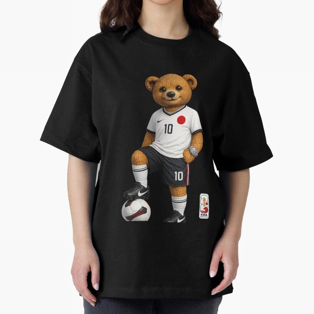 Japan Soccer Bear World Cup Teddy Bear Oversized T-Shirt Celebrate Classic Football Spirit in Match Day Hype around FIFA World Cup 2026, Neymar, Haaland and Cristiano Ronaldo, Brazil, Portugal and Argentina, Worldwide Fan Energy, Dramatic Goals,