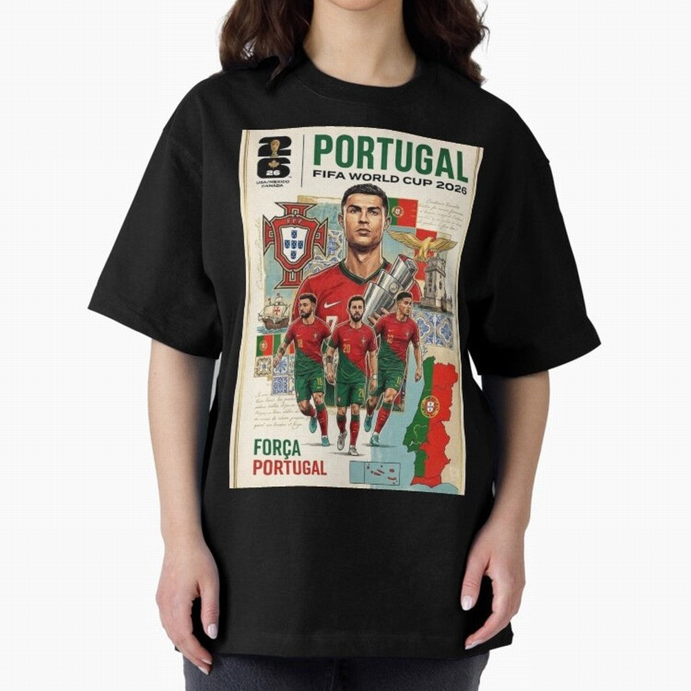 Portugal 2026 ¨C In Search of Glory Oversized T-Shirt Bring a Champion Mindset to FIFA World Cup 2026 for Fans of Cristiano Ronaldo, Haaland and CR7 and Spain and Netherlands, Bringing Sports Nostalgia, International Competition, Famous Players and