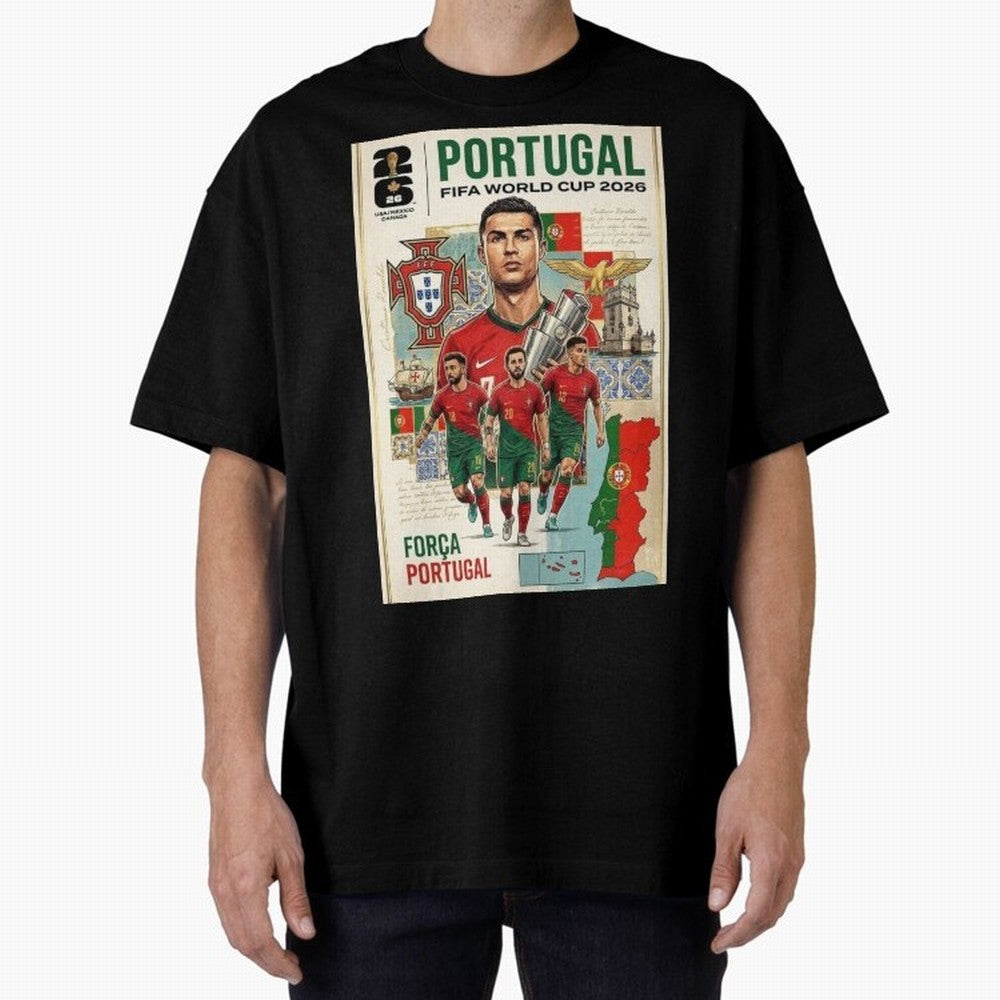 Portugal 2026 ¨C In Search of Glory Oversized T-Shirt Bring a Champion Mindset to FIFA World Cup 2026 for Fans of Cristiano Ronaldo, Haaland and CR7 and Spain and Netherlands, Bringing Sports Nostalgia, International Competition, Famous Players and