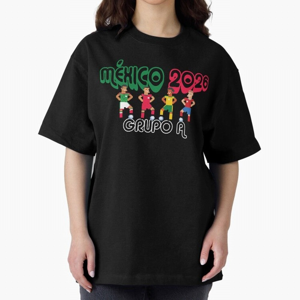 Mexico 2026 Group A Oversized T-Shirt Follow the FIFA World Cup 2026 USA Canada Mexico Journey through Cristiano Ronaldo, Haaland and CR7 Highlights, Spain and Netherlands Pride, Champion Mindset, Group Stage Buzz, Knockout Tension and Passionate