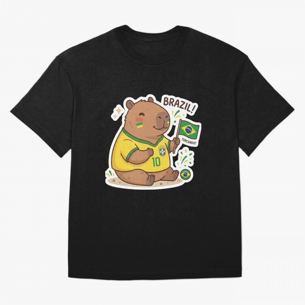 Capivara Torcedora Oversized T-Shirt Make Game Day About FIFA World Cup 2026 Group Stage Connected to Messi and Cristiano Ronaldo, Argentina Energy, Classic Soccer Heritage, Championship Pressure, Fan Loyalty and International Pride; Great for