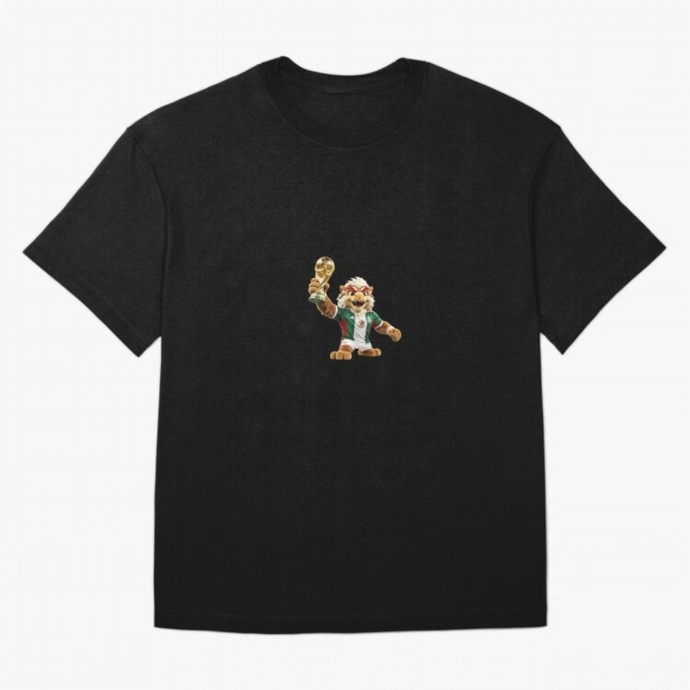 Mexico Soccer Mascot Champion - Mexican Football Victory Trophy 2026 Oversized T-Shirt Remember Iconic Moments from FIFA World Cup 2026 USA Canada Mexico for Fans of Haaland and France and Portugal, Bringing Fan Favorite Moments, National Team