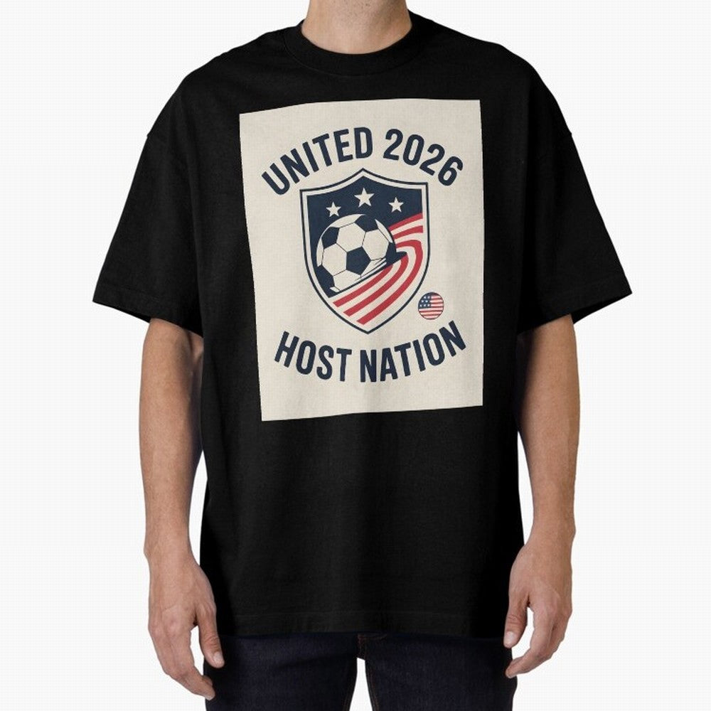 United 2026 USA World Cup Host Nation Soccer Crest T-Shirt Oversized T-Shirt Represent Football Lovers during the FIFA World Cup 2026 Journey through Messi, CR7 and Mbappe Highlights, England and Germany Pride, Global Supporter Spirit, Legendary