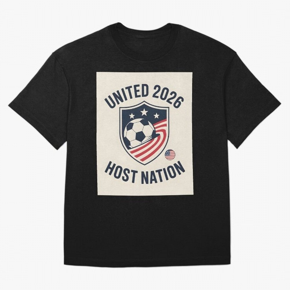 United 2026 USA World Cup Host Nation Soccer Crest T-Shirt Oversized T-Shirt Represent Football Lovers during the FIFA World Cup 2026 Journey through Messi, CR7 and Mbappe Highlights, England and Germany Pride, Global Supporter Spirit, Legendary