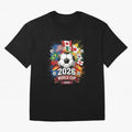 2026 World Cup Soccer Flags Graphic Oversized T-Shirt Step into FIFA World Cup 2026 Built around Neymar, Argentina and Brazil Energy, Championship Spirit, Famous Goals, Roaring Crowds and International Football Unity; Great for Watch Parties,