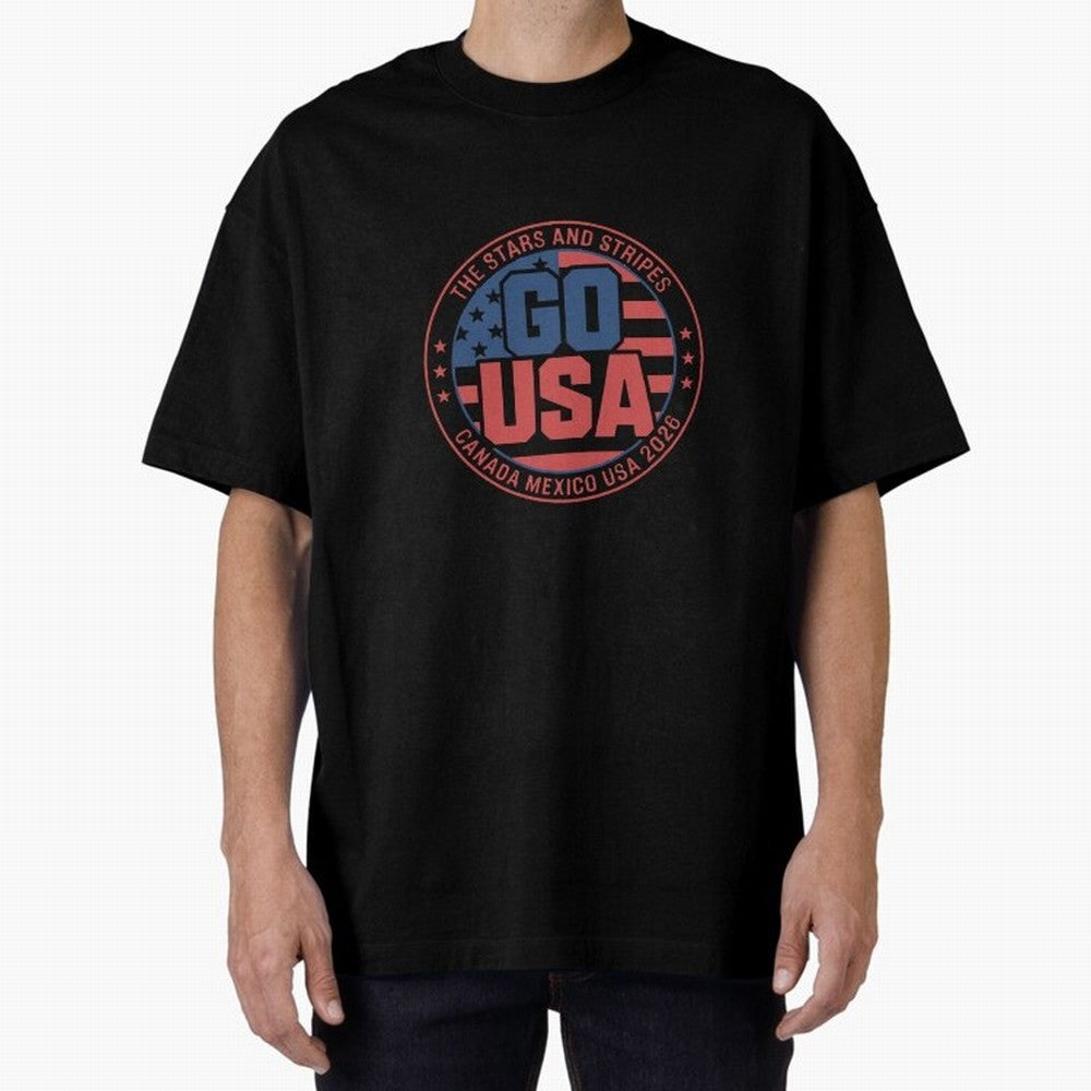 2026 USA Soccer Mexico Canada Oversized T-Shirt Bring Global Tournament Vibes to Match Day Hype around FIFA World Cup 2026 Group Stage, CR7 and Messi, England, Football Festival Excitement, Trophy Ambitions, Country Rivalries and Star Player Buzz;