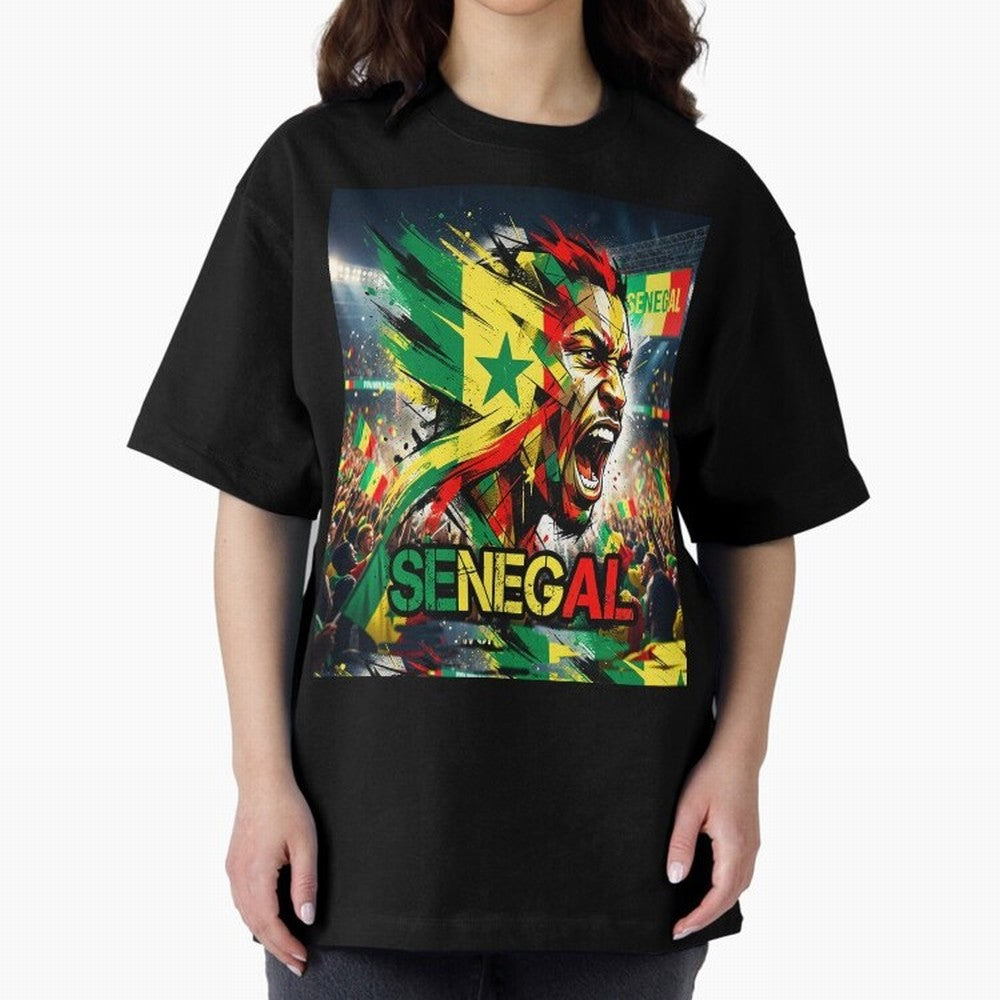 SENEGAL FOOTBALL TEAM Oversized T-Shirt Celebrate Every Goal in Global Football Passion for FIFA World Cup 2026, Filled with Messi, Neymar and Mbappe, France, Game Day Rituals, Football Legends, Country Pride and the Road to the Final; Created for