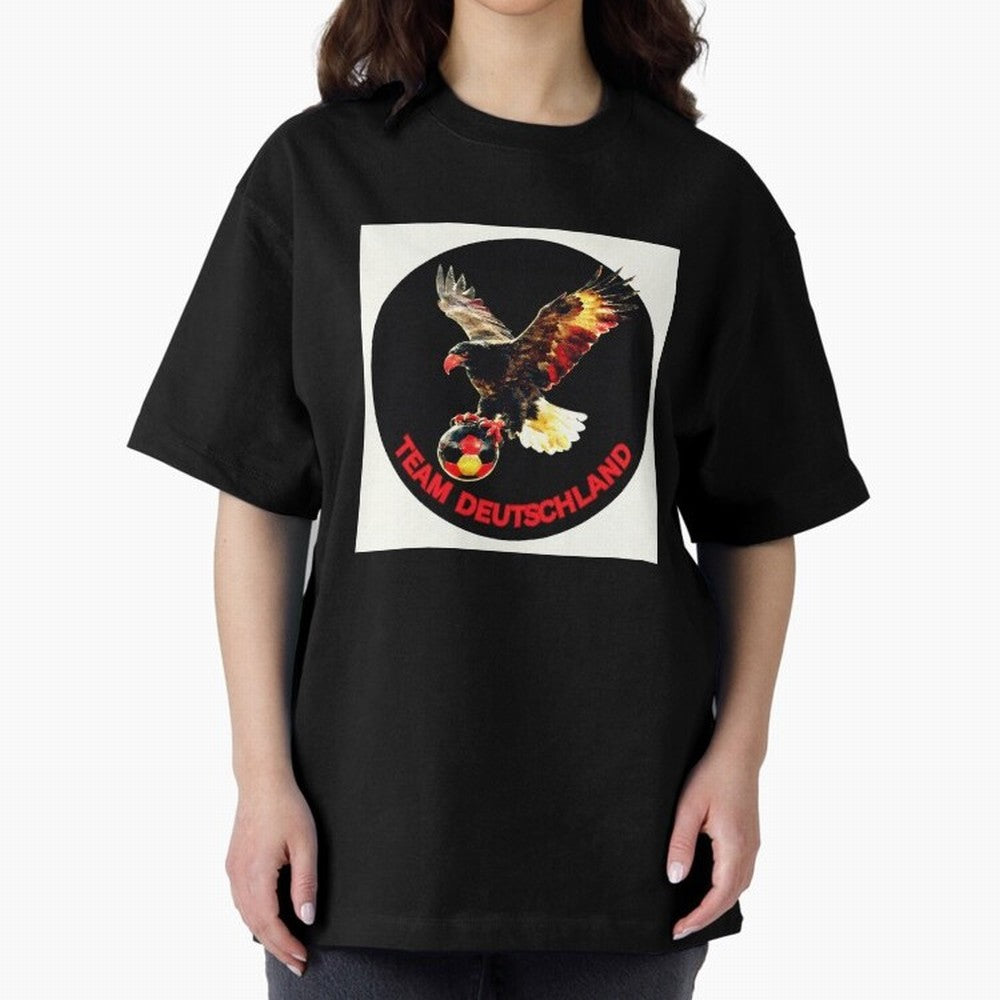 Eagle motif TEAM Germany Oversized T-Shirt Bring a Champion Mindset to FIFA World Cup 2026 Group Stage for Fans of Haaland and France, Bringing Classic Soccer Heritage, Championship Pressure, Fan Loyalty and International Pride; Perfect for