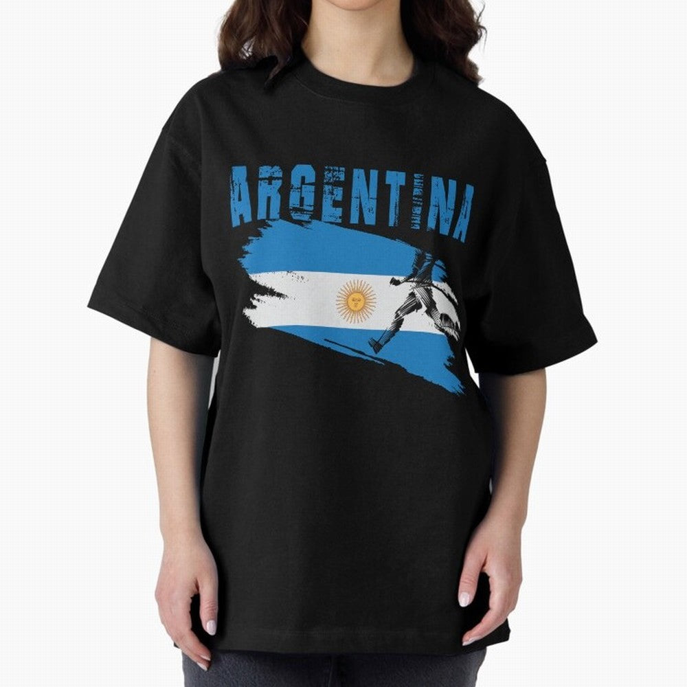 Argentina World Cup 2026 ¨C Pride in Motion Oversized T-Shirt Live for the Drama of Global Football Passion for FIFA World Cup 2026, Made for Neymar, Spain, Retro Football Energy, Iconic Rivalries, Trophy Chase Drama and Stadium Atmosphere; Great