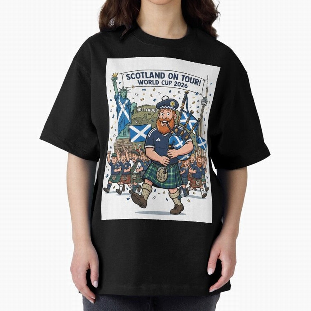 World Cup 2026 Tour Oversized T-Shirt Represent Football Lovers during FIFA World Cup 2026 Made for CR7 and Messi, Brazil, Portugal and Argentina Energy, Football History, Final Match Energy, Crowd Noise and Once in a Lifetime Moments; Made for Die