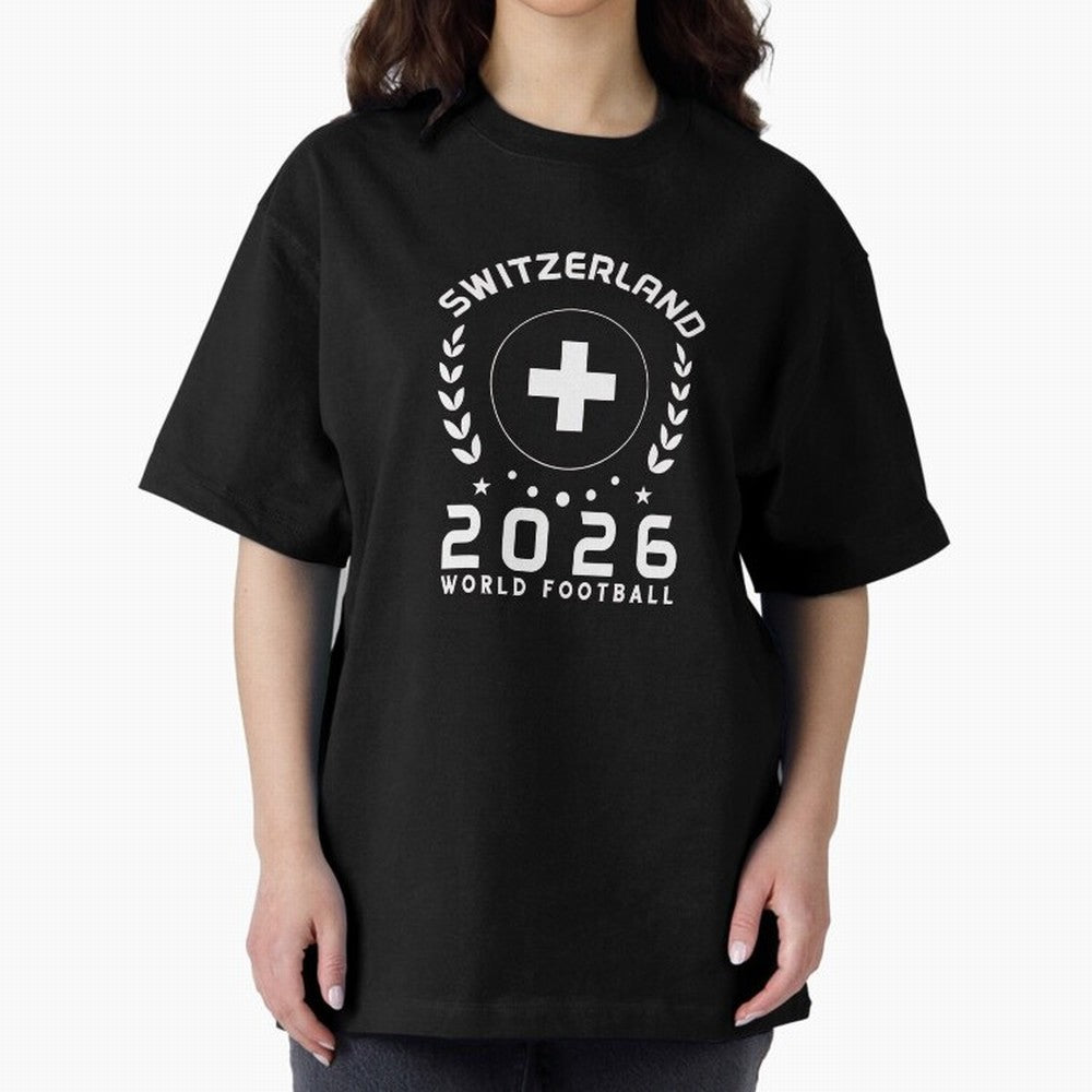 World Cup 2026 Switzerland Football Fan Swiss Supporter T-Shirt_85614346 Oversized T-Shirt Show Support during Match Day Hype around FIFA World Cup 2026, Mbappe and Neymar, Argentina and Brazil, Global Supporter Spirit, Legendary Goals, National