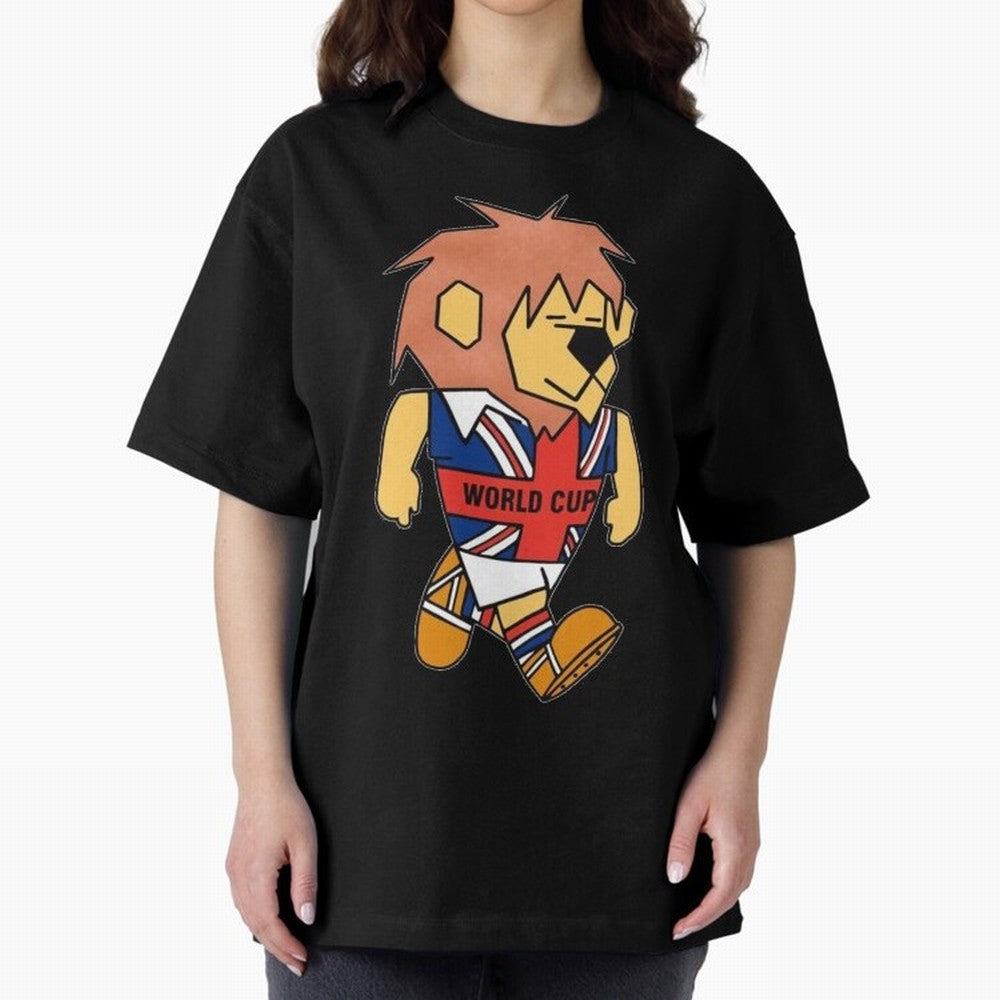 World Cup Willie 1966. Oversized T-Shirt Celebrate Football Dreams Across FIFA World Cup 2026 Group Stage Spirit, Built around Portugal, Messi and Cristiano Ronaldo, Vintage Soccer Flavor, Modern Football Stars, National Flags and Final Night