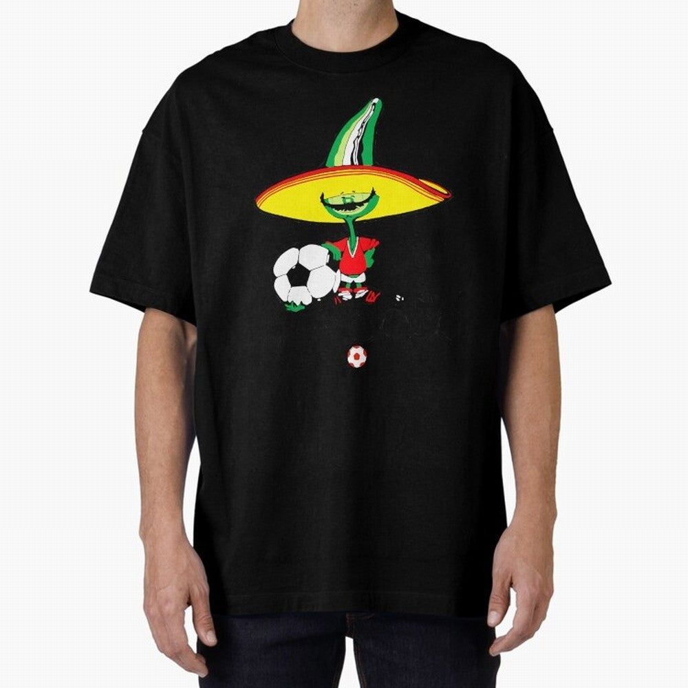 Mexico 86 Oversized T-Shirt Embrace Match Day Hype around FIFA World Cup 2026 USA Canada Mexico, Mbappe, England, France and Netherlands, Sports Nostalgia, International Competition, Famous Players and Unforgettable Victories; Great for Watch