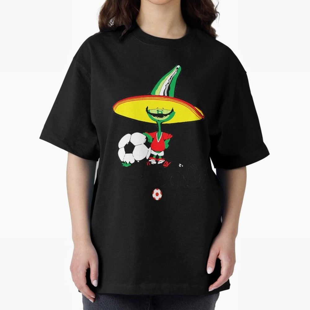 Mexico 86 Oversized T-Shirt Embrace Match Day Hype around FIFA World Cup 2026 USA Canada Mexico, Mbappe, England, France and Netherlands, Sports Nostalgia, International Competition, Famous Players and Unforgettable Victories; Great for Watch