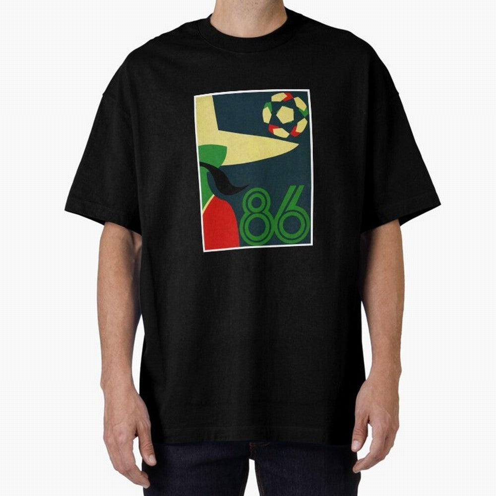 World Cup in Mexico 1986 Oversized T-Shirt Show Passion for the Stars of FIFA World Cup 2026 Group Stage for Fans of Mbappe and Argentina, France and Brazil, Bringing Global Supporter Spirit, Legendary Goals, National Colors and Tournament