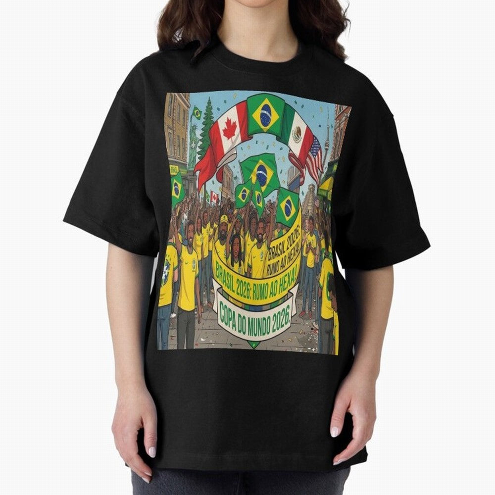 Brazil World Cup 2026 Oversized T-Shirt Bring World Football Passion into FIFA World Cup 2026 Filled with Haaland, Argentina, France and Brazil Energy, Stadium Chants, National Pride, Trophy Dreams and Unforgettable Football Memories; Created for