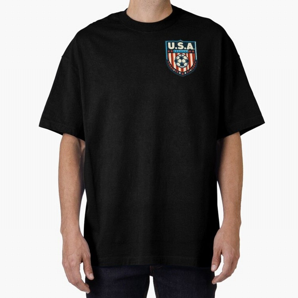 U.S.A Retro Style World Cup 2026 Oversized T-Shirt Carry National Pride through the FIFA World Cup 2026 Journey through Haaland Highlights, England Pride, Retro Football Energy, Iconic Rivalries, Trophy Chase Drama and Stadium Atmosphere; Perfect