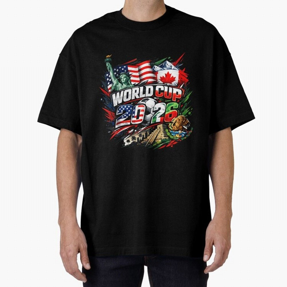 2026 North America Football Championship Oversized T-Shirt Bring Champion Energy into Global Football Passion for FIFA World Cup 2026 Group Stage, Made for CR7 and Messi, France, Global Supporter Spirit, Legendary Goals, National Colors and